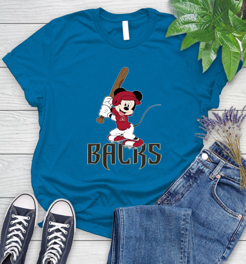 MLB Baseball Arizona Diamondbacks Cheerful Mickey Mouse Shirt Women's T-Shirt 8