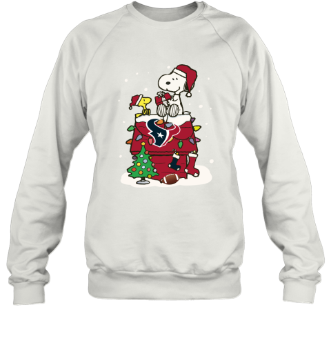 A Happy Christmas With Houston Texans Snoopy Sweatshirt