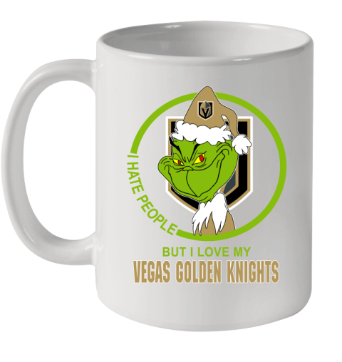 Vegas Golden Knights NHL Christmas Grinch I Hate People But I Love My Favorite Hockey Team Ceramic Mug 11oz