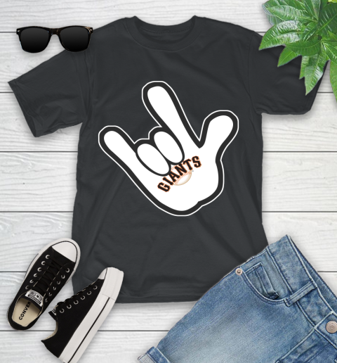 San Francisco Giants MLB Baseball Mickey Rock Hand Disney Youth T-Shirt 2