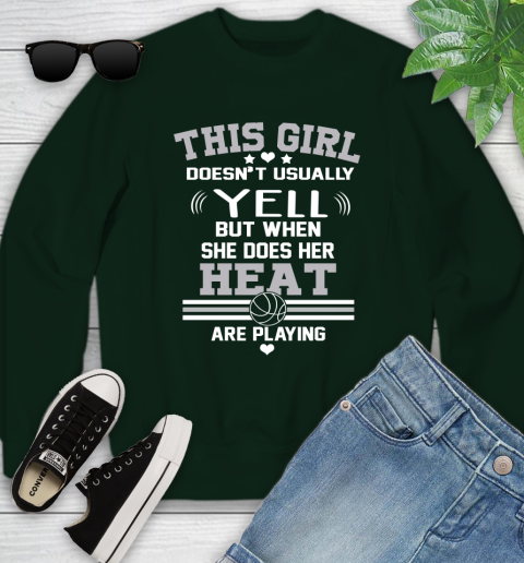 Miami Heat NBA Basketball I Yell When My Team Is Playing Youth Sweatshirt 9