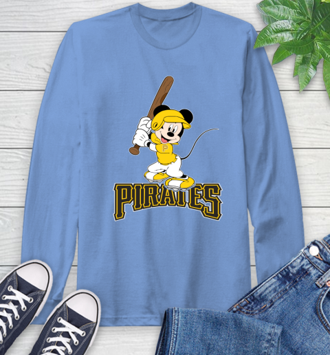MLB Baseball Pittsburgh Pirates Cheerful Mickey Mouse Shirt Long Sleeve T-Shirt 12