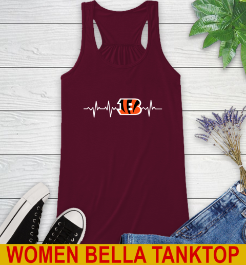 Cincinnati Bengals NFL Football Heart Beat Shirt Racerback Tank 2