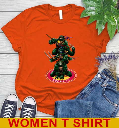 NBA Basketball Houston Rockets Teenage Mutant Ninja Turtles Shirt Women's T-Shirt 4