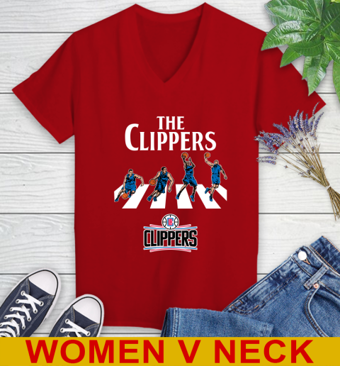 NBA Basketball LA Clippers The Beatles Rock Band Shirt Women's V-Neck T-Shirt 10