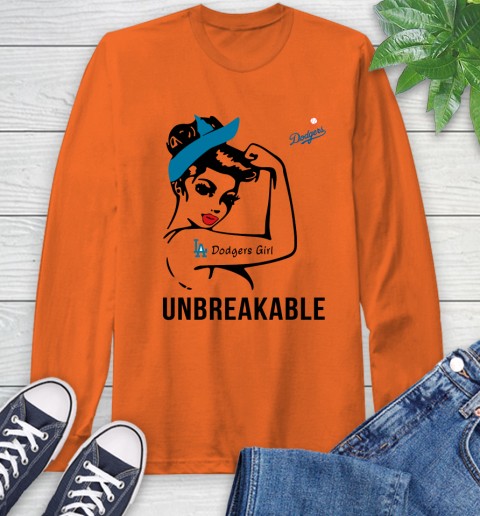 MLB Los Angeles Dodgers Girl Unbreakable Baseball Sports Long Sleeve T-Shirt 3