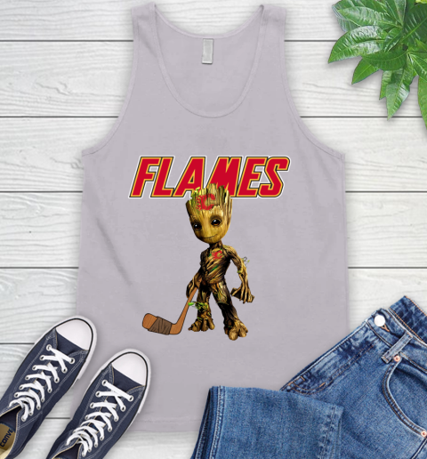 Calgary Flames NHL Hockey Groot Marvel Guardians Of The Galaxy Tank Top 4