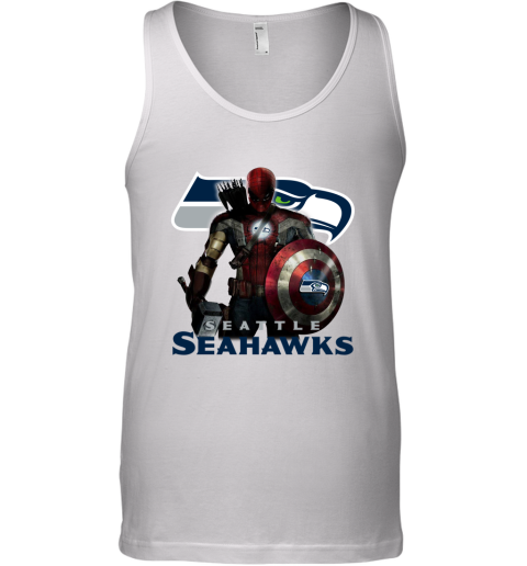 NFL Captain America Thor Spider Man Hawkeye Avengers Endgame Football Seattle Seahawks Tank Top