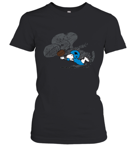 Carolina Panthers Snoopy Plays The Football Game Women's T-Shirt