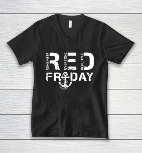 On Fridays We Wear Red Friday Military Navy Soldiers V-Neck T-Shirt