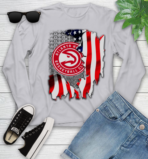 Atlanta Hawks NBA Basketball American Flag Youth Long Sleeve 5