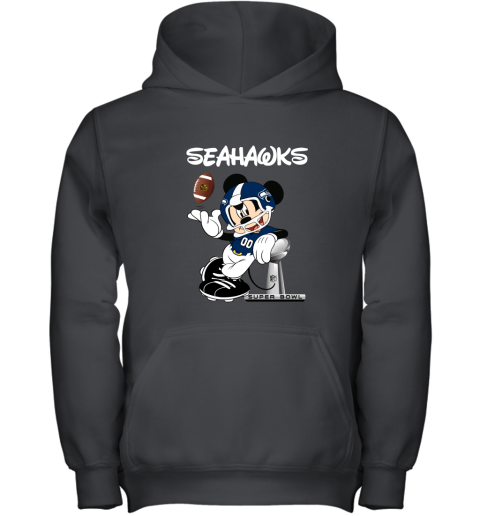 Mickey Seahawks Taking The Super Bowl Trophy Football Youth Hoodie