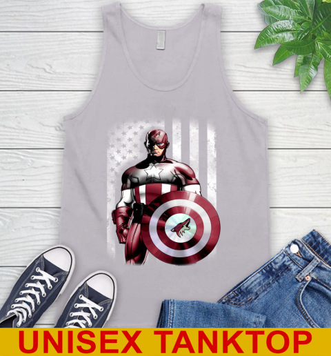Arizona Coyotes NHL Hockey Captain America Marvel Avengers American Flag Shirt Tank Top 3