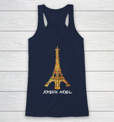 Joyeux Noel French Merry Christmas Eiffel Tower Racerback Tank 8