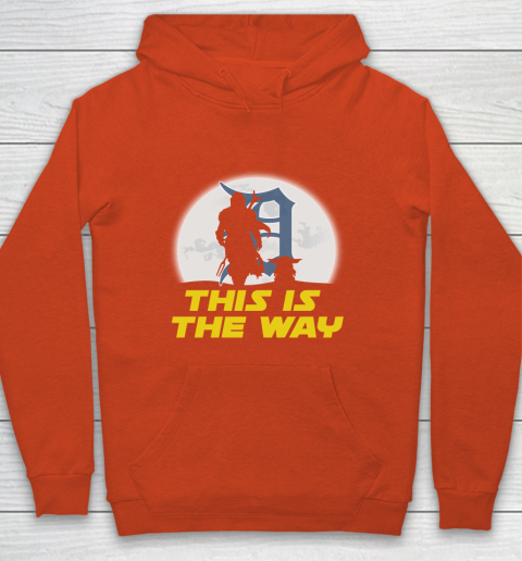 Detroit Tigers MLB Baseball Star Wars Yoda And Mandalorian This Is The Way Youth Hoodie 3