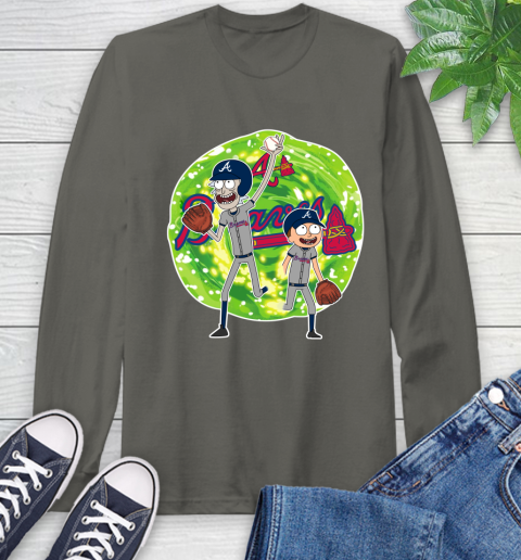 MLB Atlanta Braves Rick And Morty Baseball Sports Long Sleeve T-Shirt 8