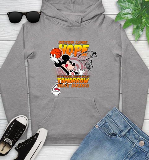 Atlanta Hawks NBA Basketball Mickey Disney Never Lose Hope Youth Hoodie 6