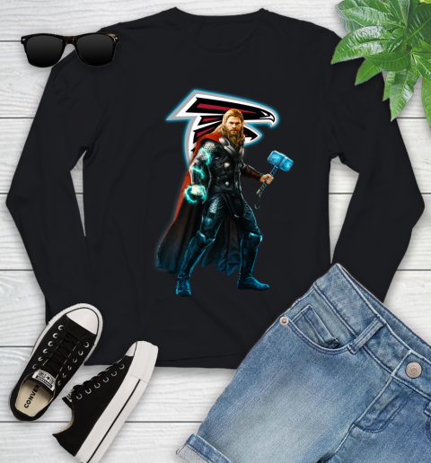 NFL Thor Avengers Endgame Football Atlanta Falcons Youth Long Sleeve 2