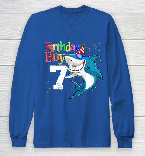 Kids 7th Birthday Boy Shark Shirts 7 Jaw Some Four Tees Boys 7 Years Old Long Sleeve T-Shirt 6
