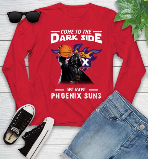 NBA Come To The Dark Side We Have Phoenix Suns Star Wars Darth Vader Basketball Youth Long Sleeve 11
