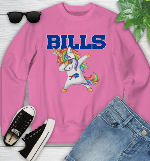 Buffalo Bills NFL Football Funny Unicorn Dabbing Sports Youth Sweatshirt 7