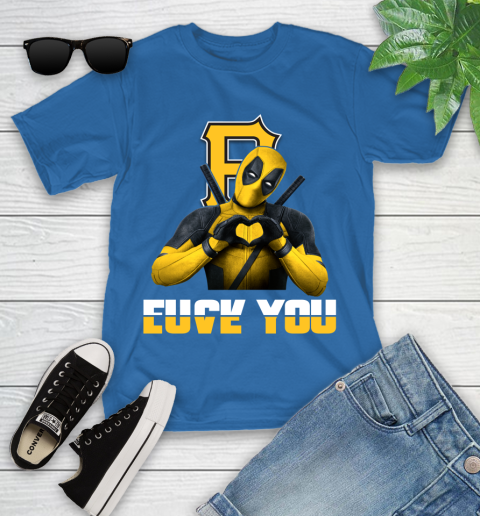 MLB Pittsburgh Pirates Deadpool Love You Fuck You Baseball Sports Youth T-Shirt 27