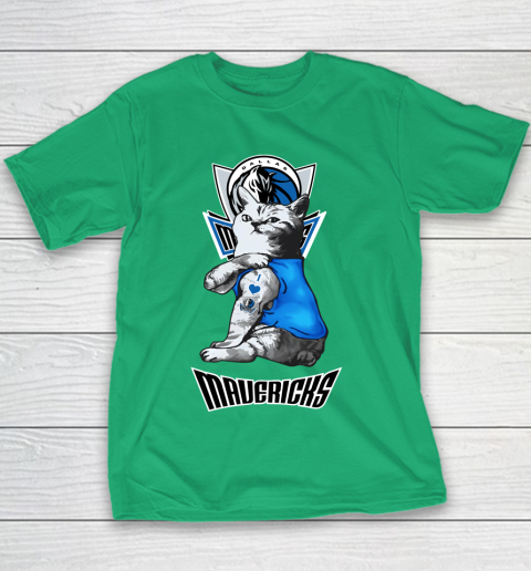 NBA Basketball My Cat Loves Dallas Mavericks Youth T-Shirt 3