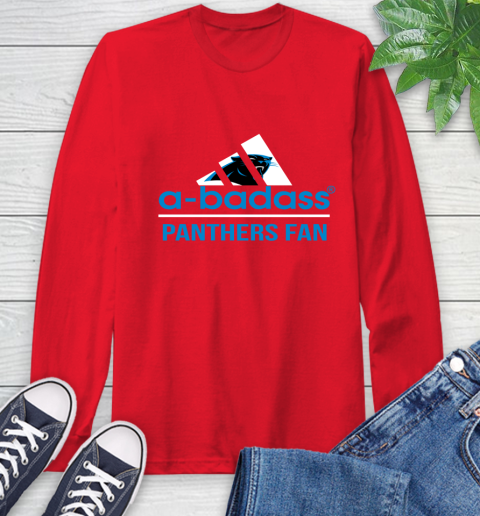 NFL A Badass Carolina Panthers Fan Adidas Football Sports Long Sleeve T-Shirt 11