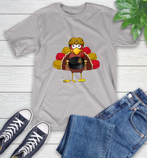 Ottawa Senators Turkey Thanksgiving Day T-Shirt 12