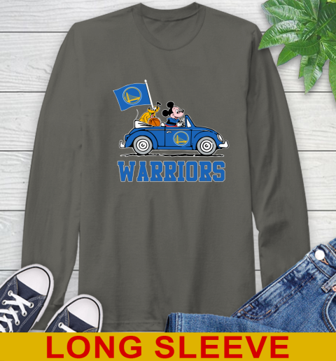 NBA Basketball Golden State Warriors Pluto Mickey Driving Disney Shirt Long Sleeve T-Shirt 8