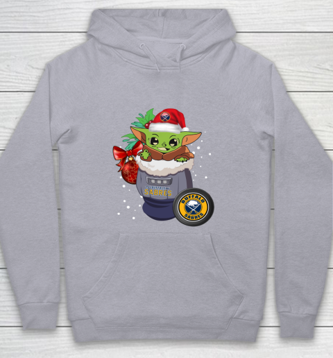 Buffalo Sabres Christmas Baby Yoda Star Wars Funny Happy NHL Youth Hoodie 5