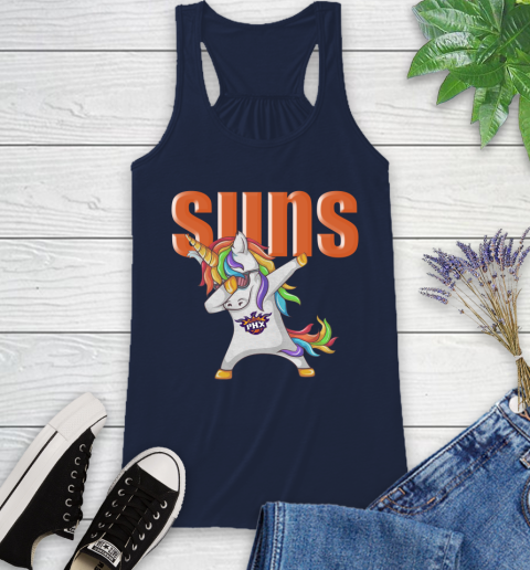 Phoenix Suns NBA Basketball Funny Unicorn Dabbing Sports Racerback Tank 12