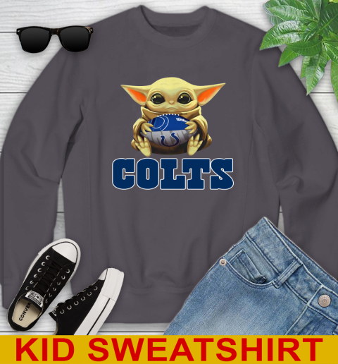 NFL Football Indianapolis Colts Baby Yoda Star Wars Shirt Youth Sweatshirt 6