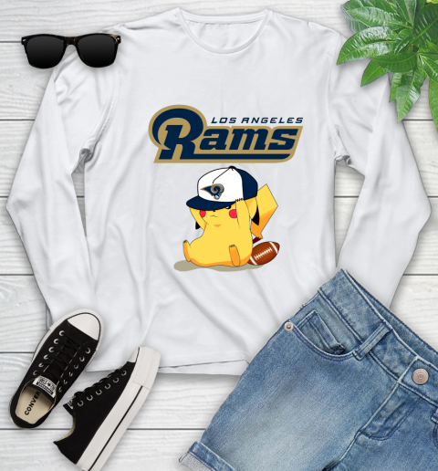 NFL Pikachu Football Sports Los Angeles Rams Youth Long Sleeve