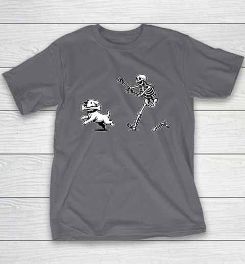 Halloween Dog, Funny Skeleton, Skeleton Chasing Dog Youth T-Shirt 5