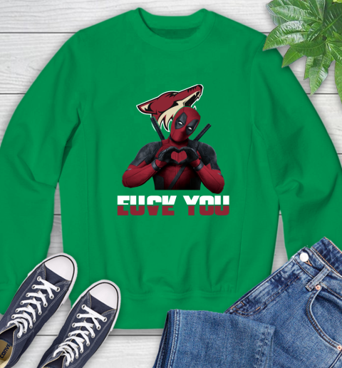 NHL Arizona Coyotes Deadpool Love You Fuck You Hockey Sports Sweatshirt 7