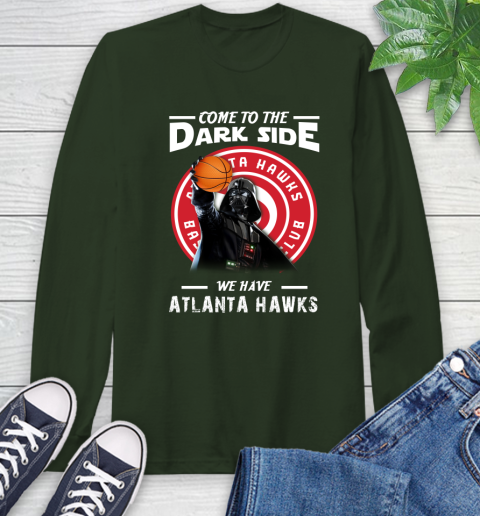 NBA Come To The Dark Side We Have Atlanta Hawks Star Wars Darth Vader Basketball Long Sleeve T-Shirt 7