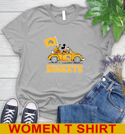 NBA Basketball Denver Nuggets Pluto Mickey Driving Disney Shirt Women's T-Shirt 5