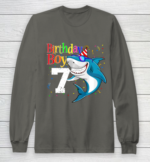 Kids 7th Birthday Boy Shark Shirts 7 Jaw Some Four Tees Boys 7 Years Old Long Sleeve T-Shirt 5