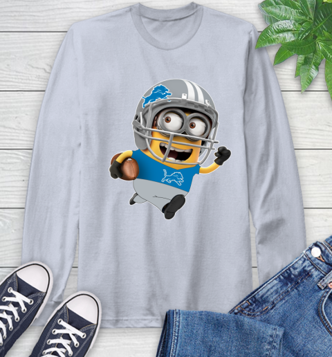 NFL Detroit Lions Minions Disney Football Sports Long Sleeve T-Shirt 6