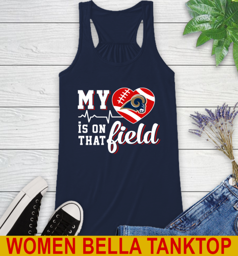 NFL My Heart Is On That Field Football Sports Arizona Cardinals Racerback Tank 9