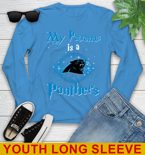 NFL Football Harry Potter My Patronus Is A Carolina Panthers Youth Long Sleeve 8