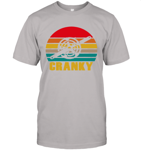 Bicycle Cranky Cycling Lovers Sunset Vintage Unisex Jersey Tee