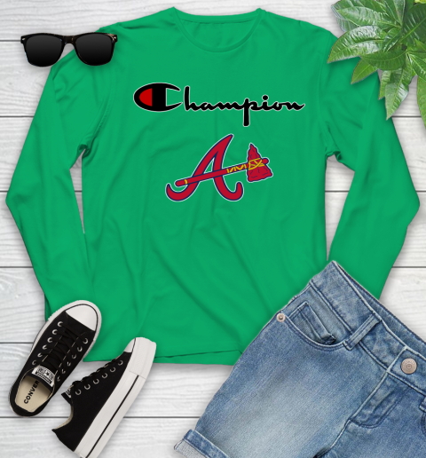 MLB Baseball Atlanta Braves Champion Shirt Youth Long Sleeve 4