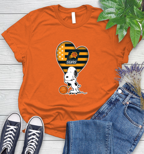 Phoenix Suns NBA Basketball The Peanuts Movie Adorable Snoopy Women's T-Shirt 4