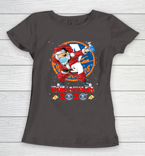 New York Islanders Funny Santa Claus Dabbing Christmas 2020 NHL Women's T-Shirt 7