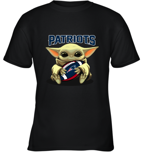 Baby Yoda Loves The New England Patriots Star Wars NFL Youth T-Shirt