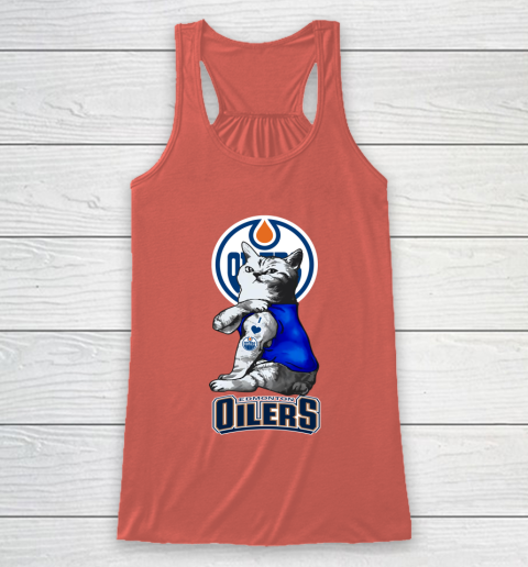 NHL My Cat Loves Edmonton Oilers Hockey Racerback Tank 3