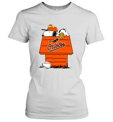 MLB Baltimore Orioles Snoopy Charlie Brown Woodstock The Peanuts Movie  Baseball T Shirt - Rookbrand