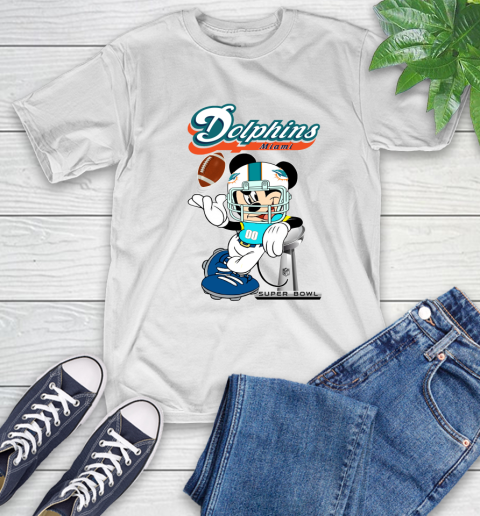 NFL Miami Dolphins Mickey Mouse Disney Super Bowl Football T Shirt T-Shirt